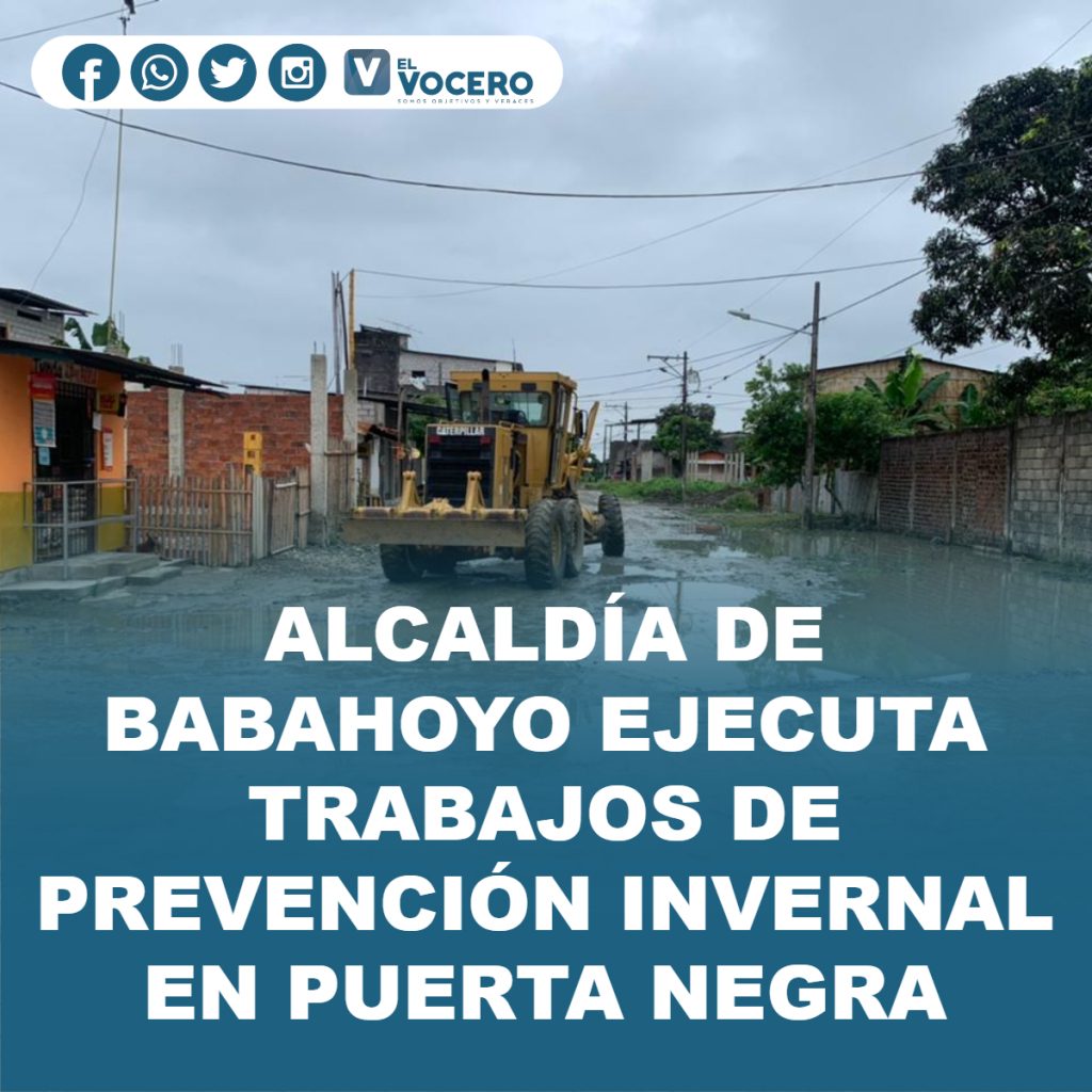 ALCALDÍA DE BABAHOYO EJECUTA TRABAJOS DE PREVENCIÓN INVERNAL EN PUERTA NEGRA
