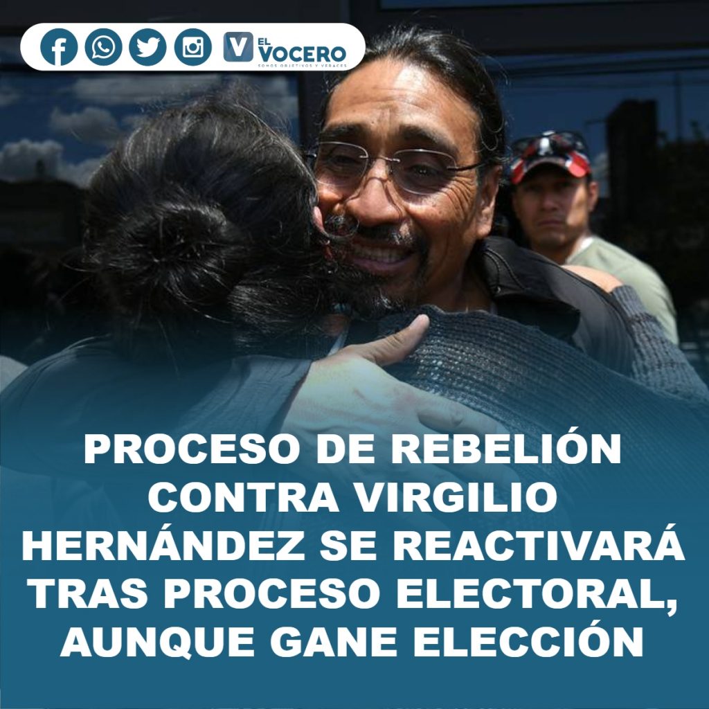 PROCESO DE REBELIÓN CONTRA VIRGILIO HERNÁNDEZ SE REACTIVARÁ TRAS PROCESO ELECTORAL, AUNQUE GANE ELECCIÓN