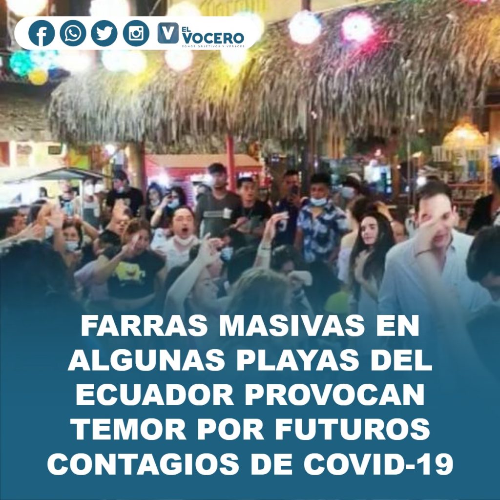 FARRAS MASIVAS EN ALGUNAS PLAYAS DEL ECUADOR PROVOCAN TEMOR POR FUTUROS CONTAGIOS DE COVID-19