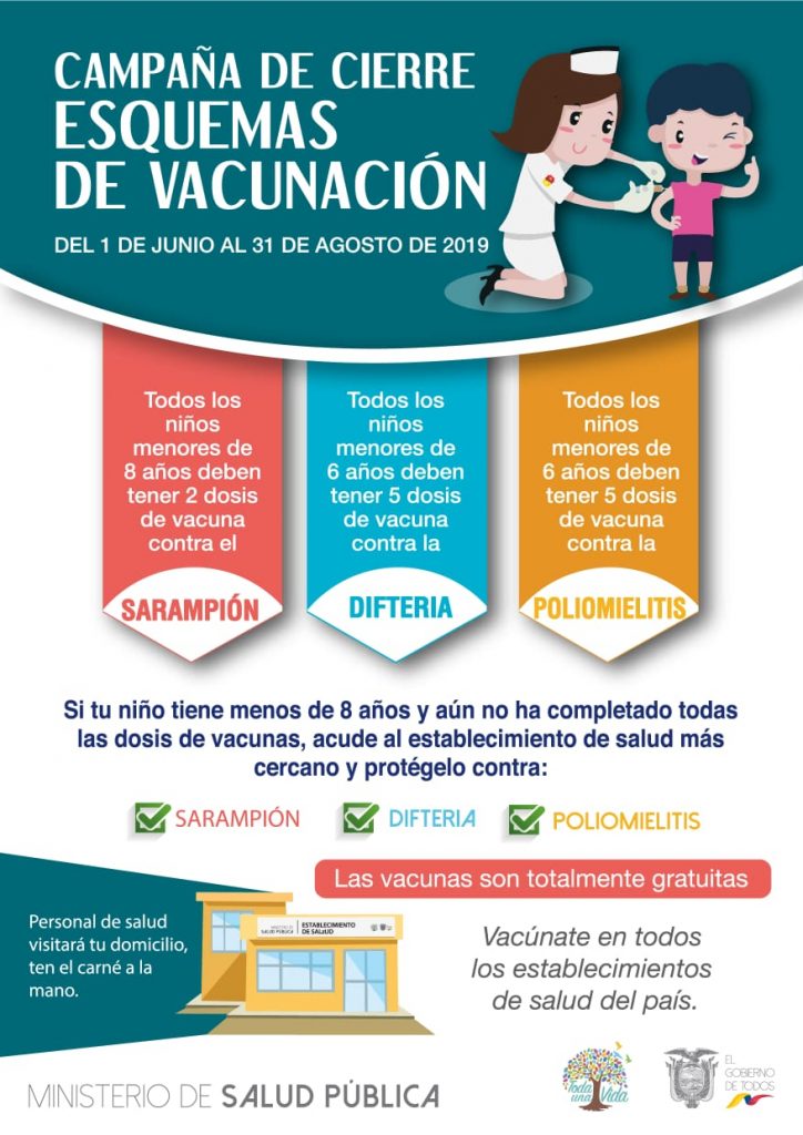 En Vinces y Palenque niños menores de 8 años serán inmunizados durante la campaña de cierre de esquema de vacunación