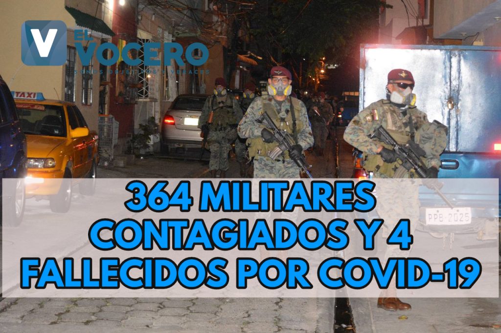 364 militares contagiados y 4 fallecidos por COVID-19