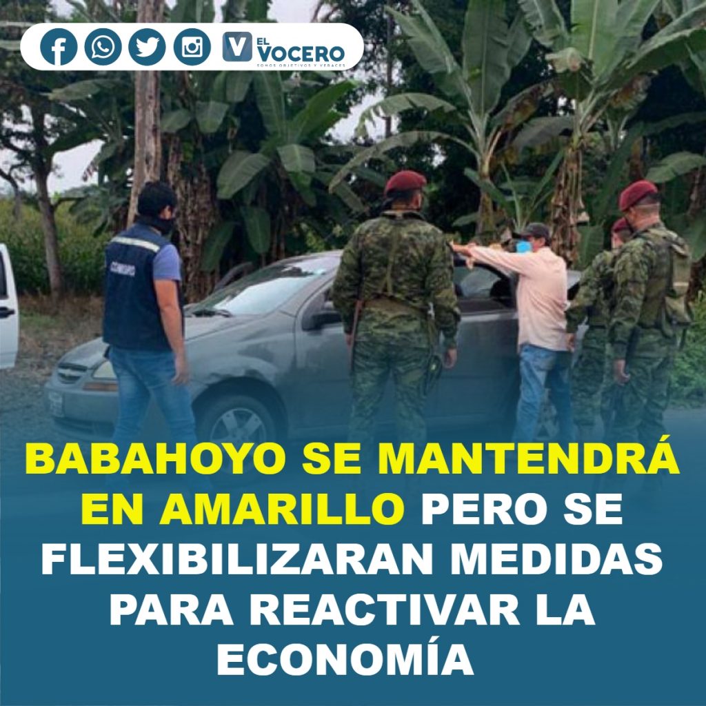 BABAHOYO SE MANTENDRÁ EN AMARILLO PERO SE FLEXIBILIZARAN MEDIDAS PARA REACTIVAR LA ECONOMÍA