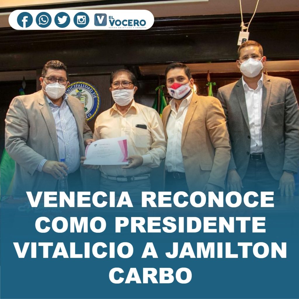 VENECIA RECONOCE COMO PRESIDENTE VITALICIO A JAMILTON CARBO