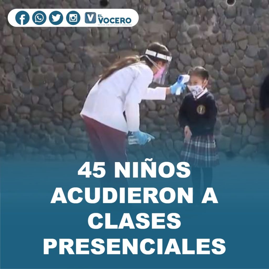 45 NIÑOS ACUDIERON A CLASES PRESENCIALES