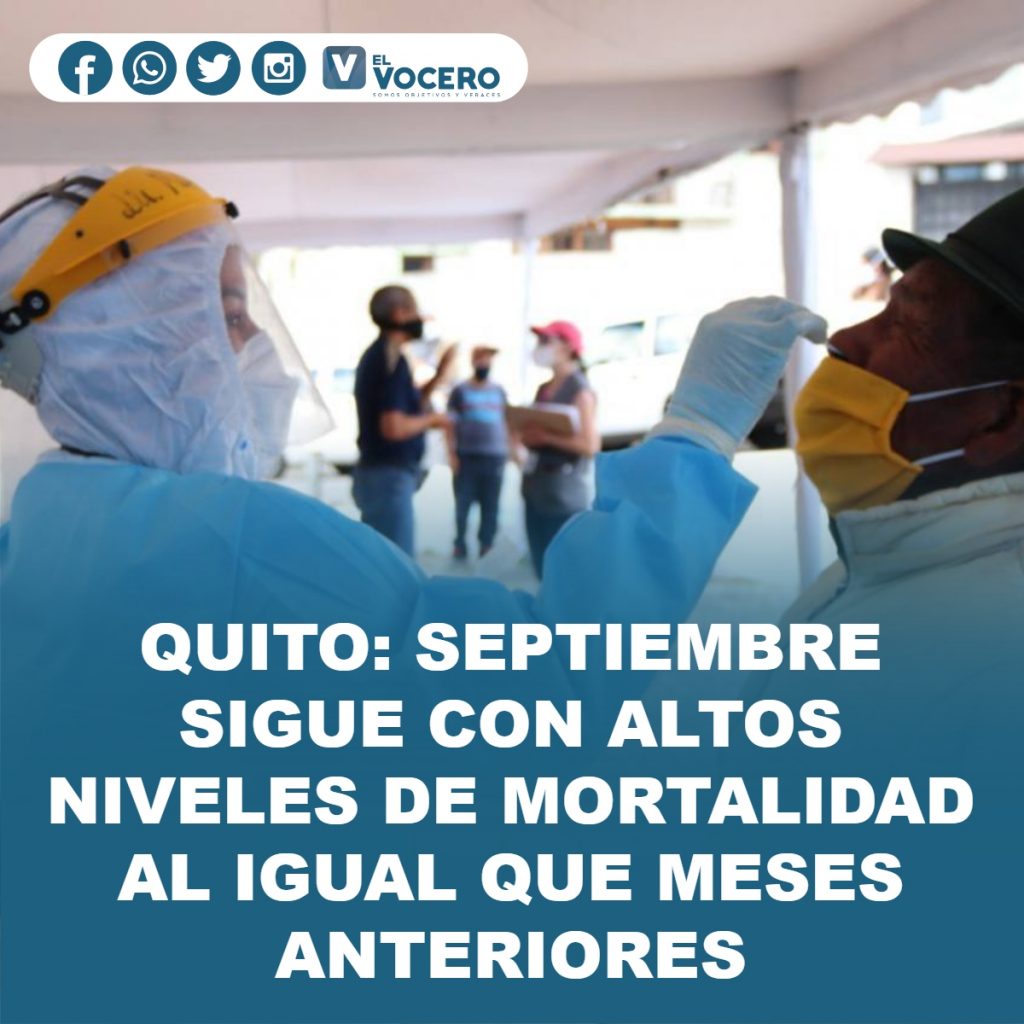 QUITO: SEPTIEMBRE SIGUE CON ALTOS NIVELES DE MORTALIDAD AL IGUAL QUE MESES ANTERIORES