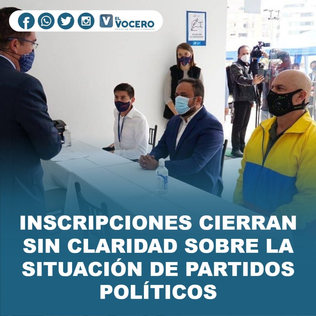 INSCRIPCIONES CIERRAN SIN CLARIDAD SOBRE LA SITUACIÓN DE PARTIDOS POLÍTICOS