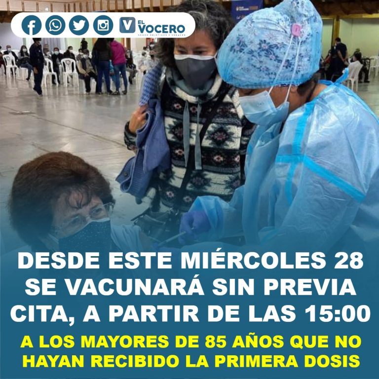A LOS MAYORES DE 85 AÑOS QUE NO HAYAN RECIBIDO LA PRIMERA DOSIS