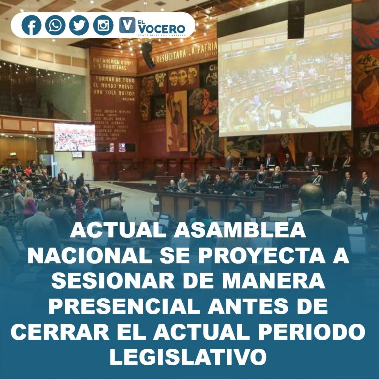 ACTUAL ASAMBLEA NACIONAL SE PROYECTA A SESIONAR DE MANERA PRESENCIAL ANTES DE CERRAR EL ACTUAL PERIODO LEGISLATIVO