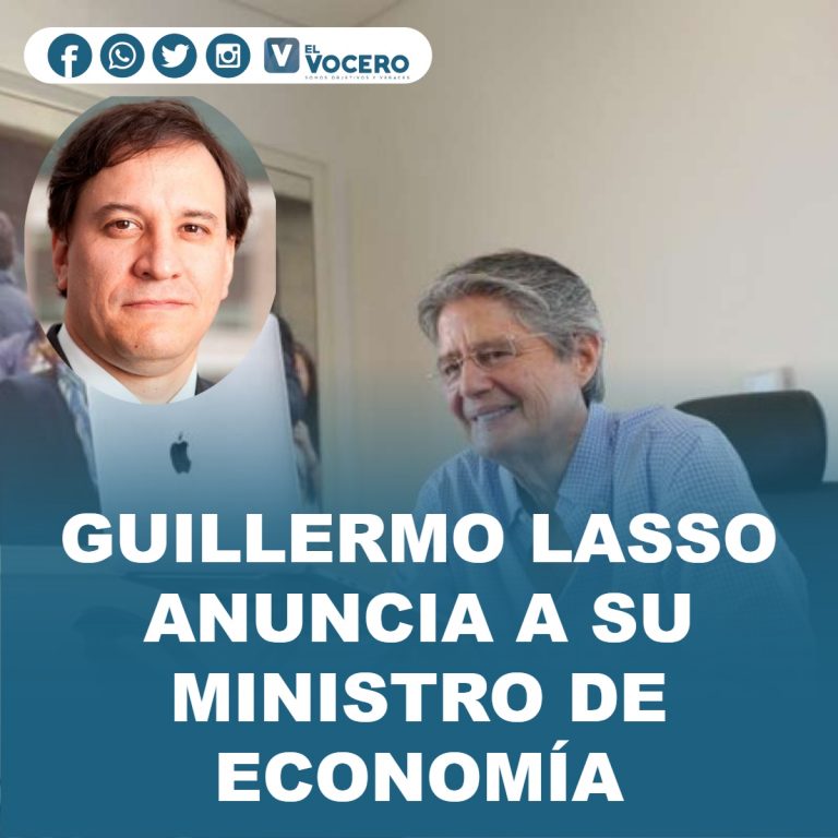 GUILLERMO LASSO ANUNCIA A SU MINISTRO DE ECONOMÍA