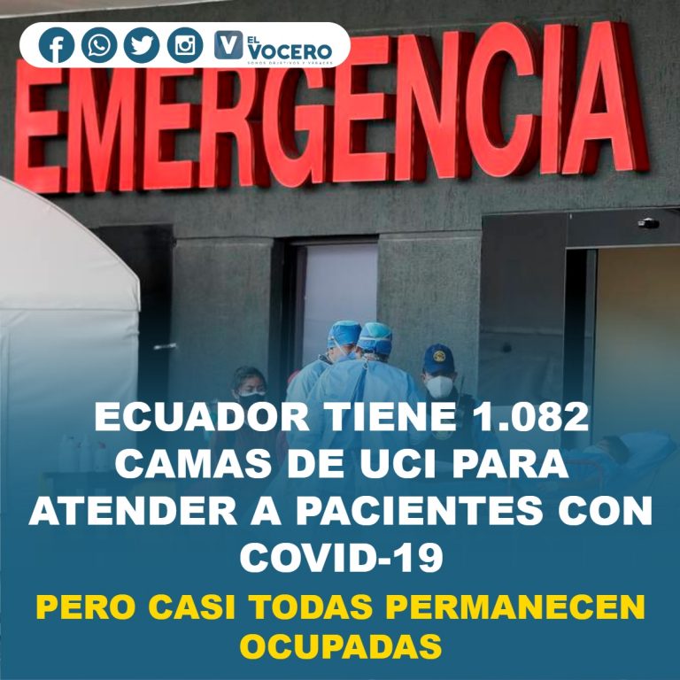 ECUADOR TIENE 1.082 CAMAS DE UCI PARA ATENDER A PACIENTES CON COVID-19, PERO CASI TODAS PERMANECEN OCUPADAS