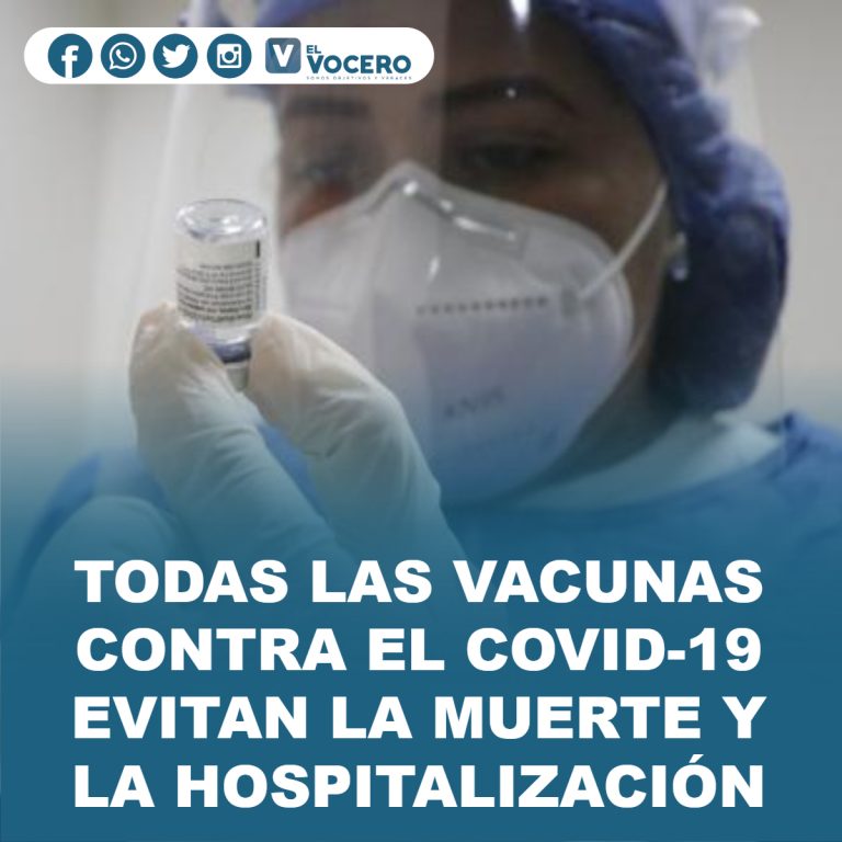 TODAS LAS VACUNAS CONTRA EL COVID-19 EVITAN LA MUERTE Y LA HOSPITALIZACIÓN