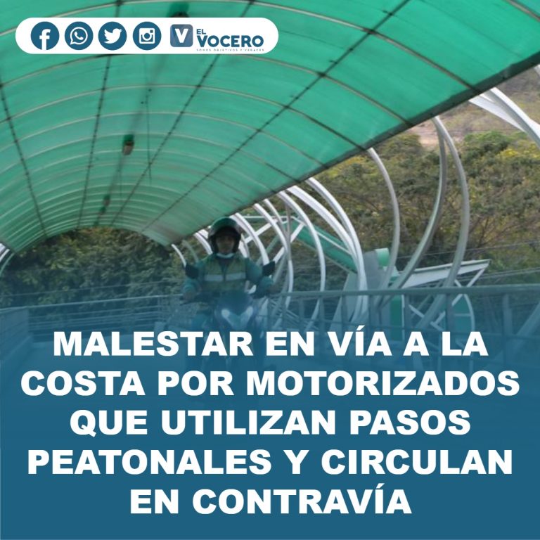 MALESTAR EN VÍA A LA COSTA POR MOTORIZADOS QUE UTILIZAN PASOS PEATONALES Y CIRCULAN EN CONTRAVÍA