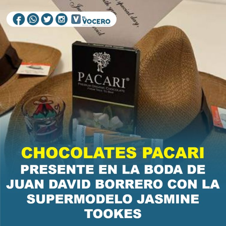 CHOCOLATES PACARI PRESENTE EN LA BODA DE JUAN DAVID BORRERO CON LA SUPERMODELO JASMINE TOOKES