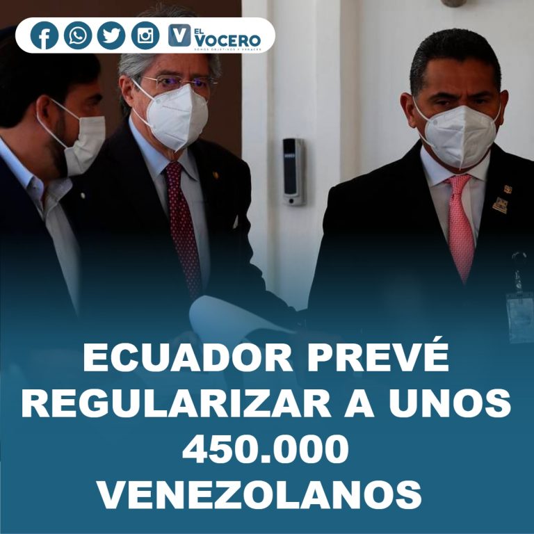 ECUADOR PREVÉ REGULARIZAR A UNOS 450.000 VENEZOLANOS, ANUNCIÓ EL PRESIDENTE GUILLERMO LASSO