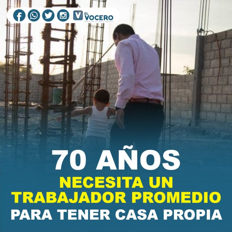 70 AÑOS NECESITA UN TRABAJADOR PROMEDIO PARA TENER CASA PROPIA