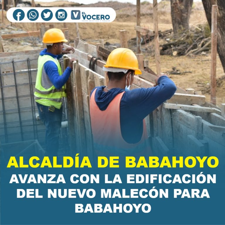 ALCALDÍA DE BABAHOYO AVANZA CON LA EDIFICACIÓN DEL NUEVO MALECÓN PARA BABAHOYO