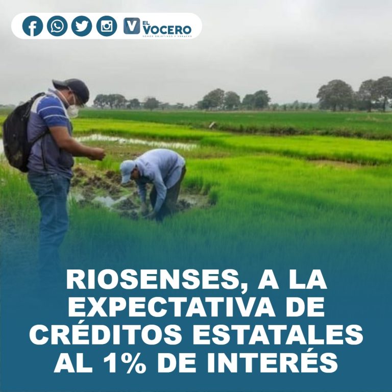 RIOSENSES, A LA EXPECTATIVA DE CRÉDITOS ESTATALES AL 1% DE INTERÉS