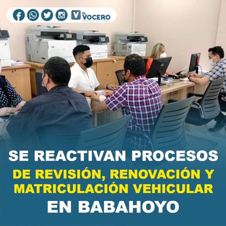SE REACTIVAN PROCESOS DE REVISIÓN, RENOVACIÓN Y MATRICULACIÓN VEHICULAR EN BABAHOYO