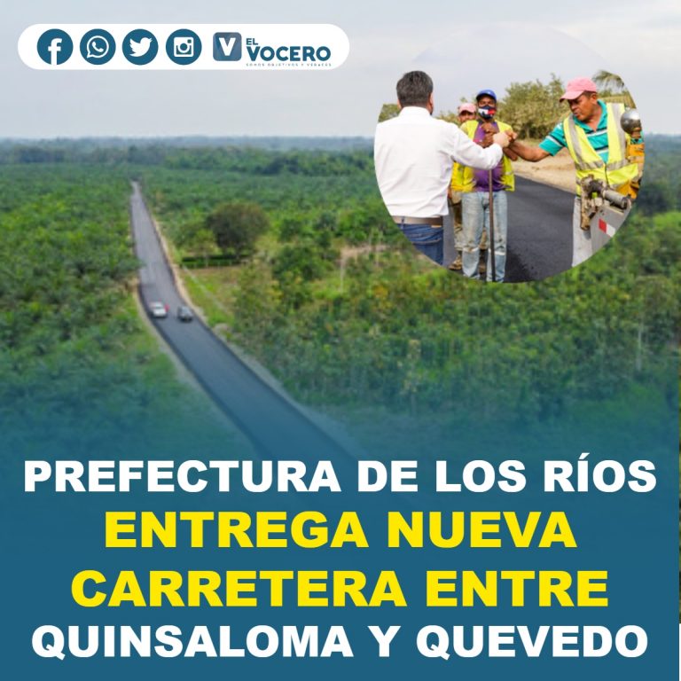 PREFECTURA DE LOS RÍOS ENTREGA NUEVA CARRETERA ENTRE QUINSALOMA Y QUEVEDO
