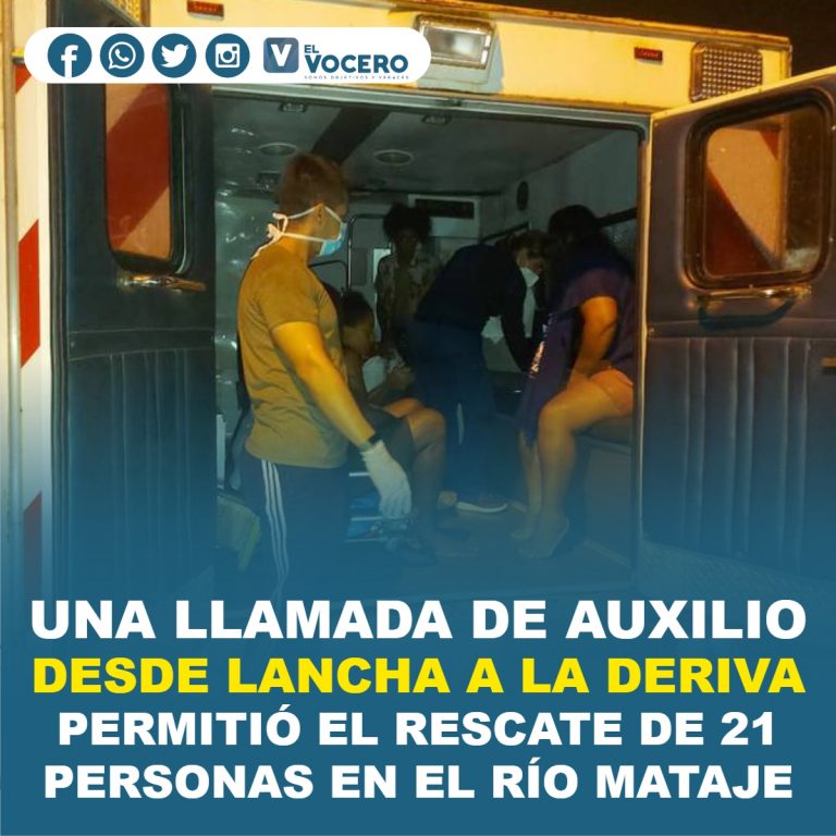 UNA LLAMADA DE AUXILIO DESDE LANCHA A LA DERIVA PERMITIÓ EL RESCATE DE 21 PERSONAS EN EL RÍO MATAJE