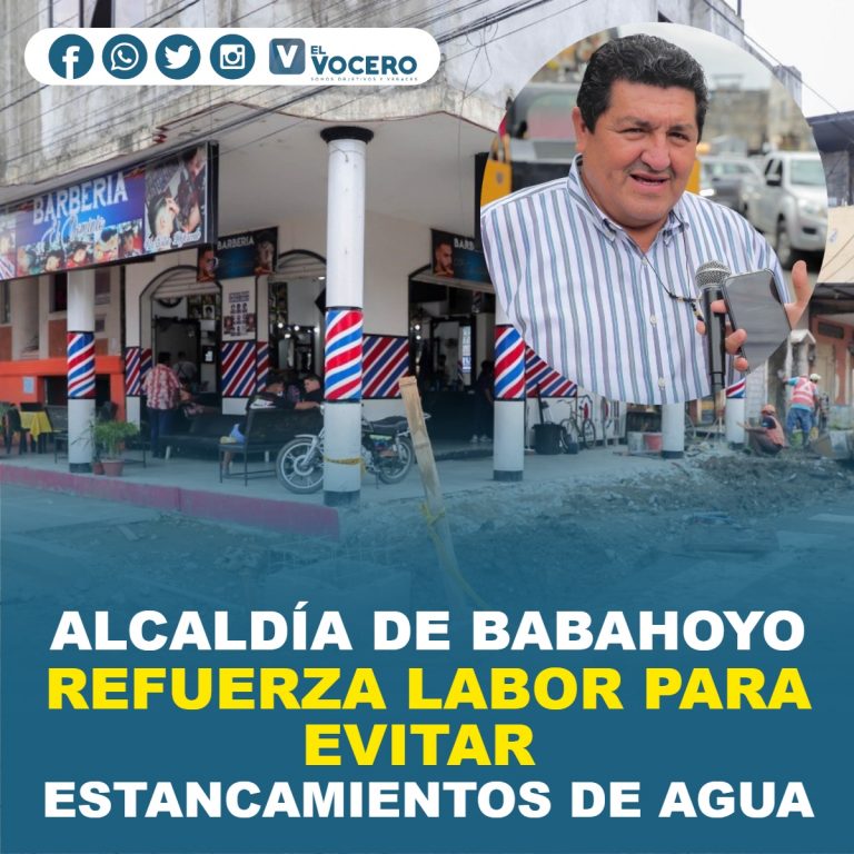 ALCALDÍA DE BABAHOYO REFUERZA LABOR PARA EVITAR ESTANCAMIENTOS DE AGUA