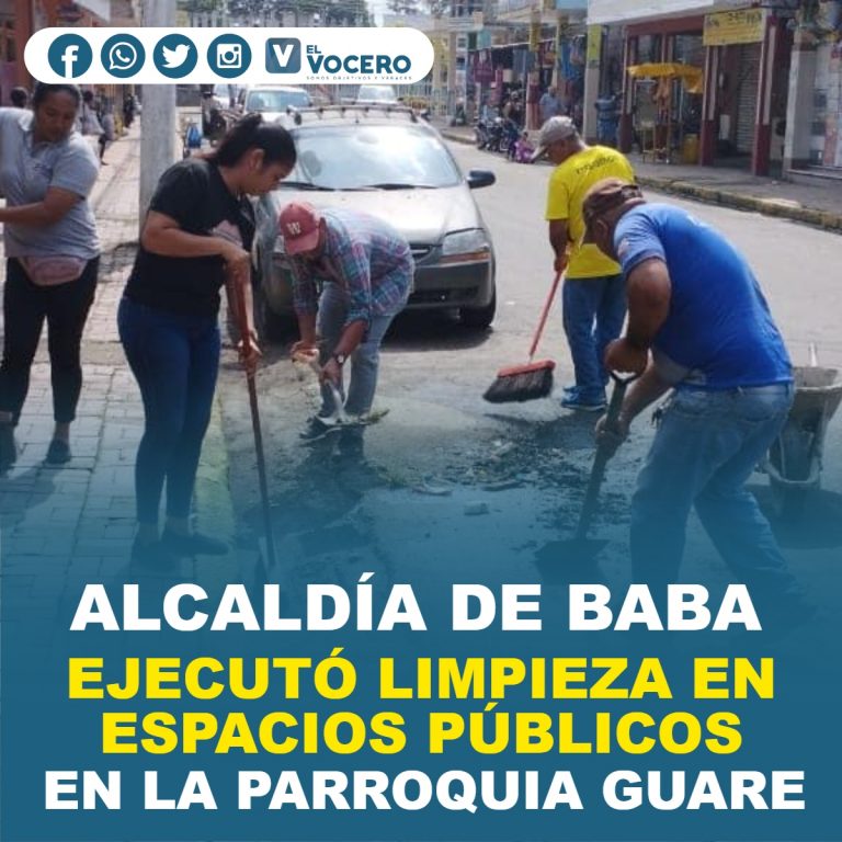 ALCALDÍA DE BABA EJECUTÓ LIMPIEZA EN ESPACIOS PÚBLICOS EN LA PARROQUIA GUARE