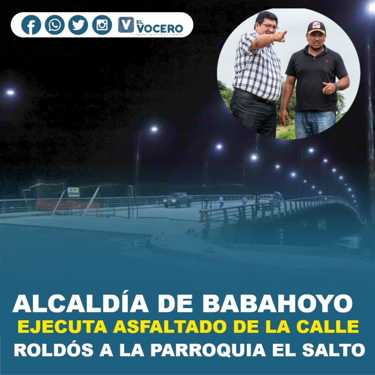 ALCALDÍA DE BABAHOYO EJECUTA ASFALTADO DE LA CALLE ROLDÓS A LA PARROQUIA EL SALTO