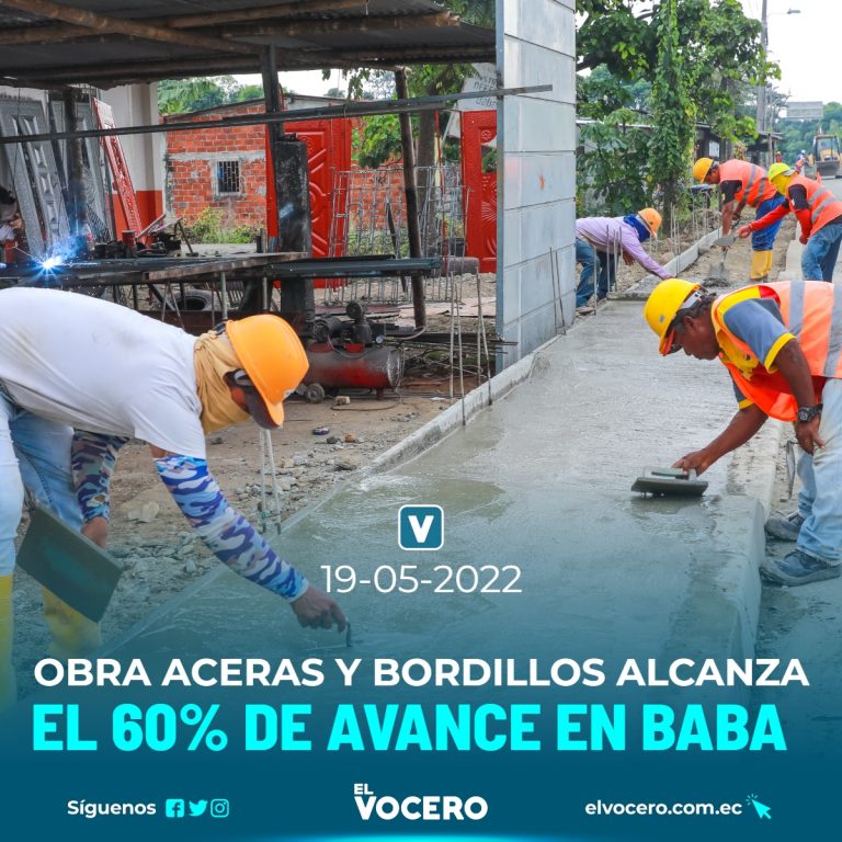 OBRA ACERAS Y BORDILLOS ALCANZA EL 60% DE AVANCE EN BABA