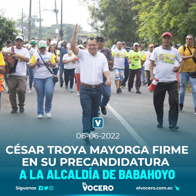 TROYA SIGUE FIRME EN SU CAMINO PARA LA ALCALDÍA DE BABAHOYO