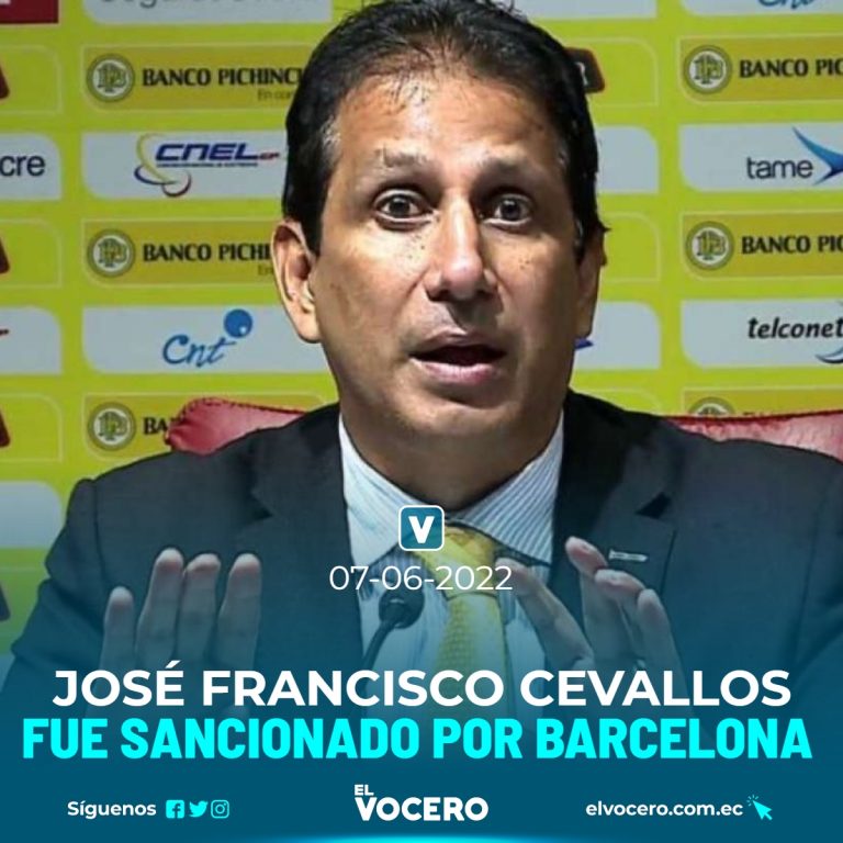 JOSÉ FRANCISCO CEVALLOS FUE SANCIONADO POR BARCELONA
