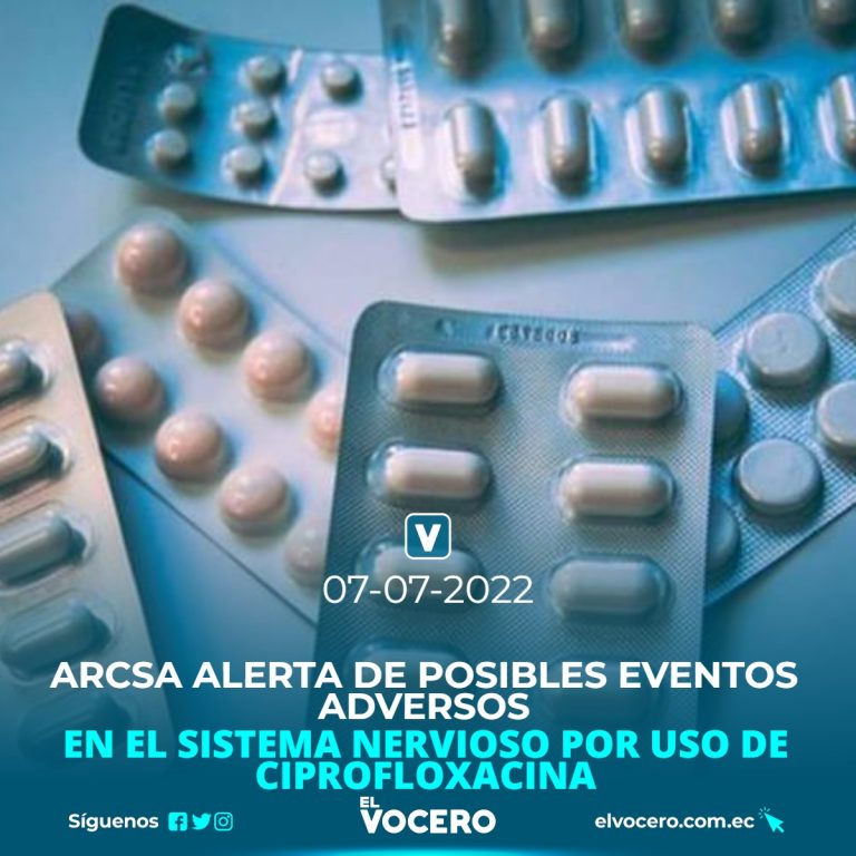 ARCSA ALERTA DE POSIBLES EVENTOS ADVERSOS EN EL SISTEMA NERVIOSO POR USO DE CIPROFLOXACINA