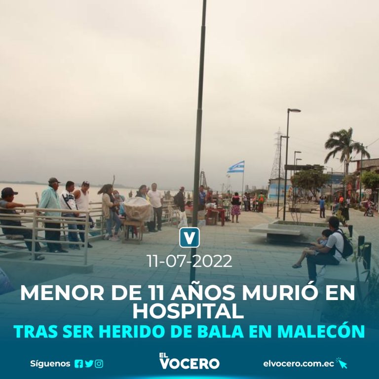 MENOR DE 11 AÑOS MURIÓ EN HOSPITAL TRAS SER HERIDO DE BALA EN MALECÓN
