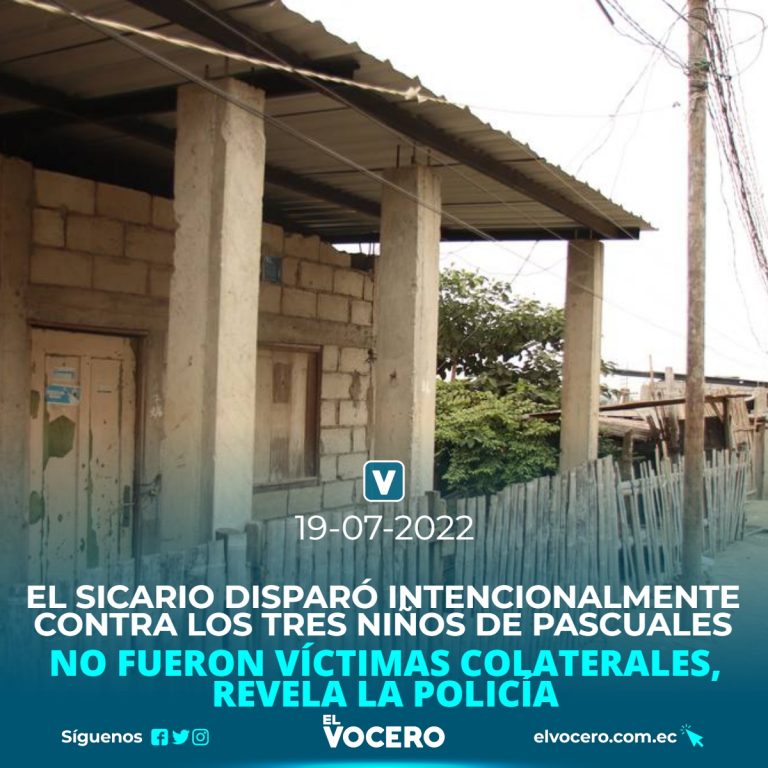 EL SICARIO DISPARÓ INTENCIONALMENTE CONTRA LOS TRES NIÑOS DE PASCUALES, NO FUERON VÍCTIMAS COLATERALES, REVELA LA POLICÍA