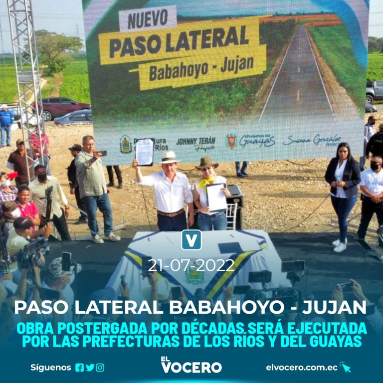 PASO LATERAL BABAHOYO – JUJAN, OBRA POSTERGADA POR DÉCADAS SERÁ EJECUTADA POR LAS PREFECTURAS DE LOS RÍOS Y DEL GUAYAS