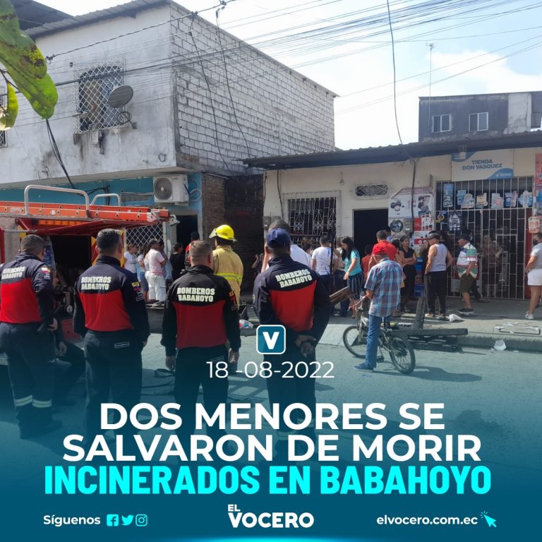 DOS MENORES SE SALVARON DE MORIR INCINERADOS EN BABAHOYO