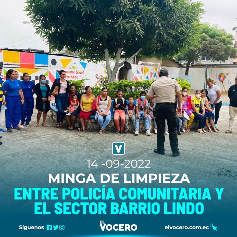 MINGA DE LIMPIEZA ENTRE POLICÍA COMUNITARIA Y EL SECTOR BARRIO LINDO