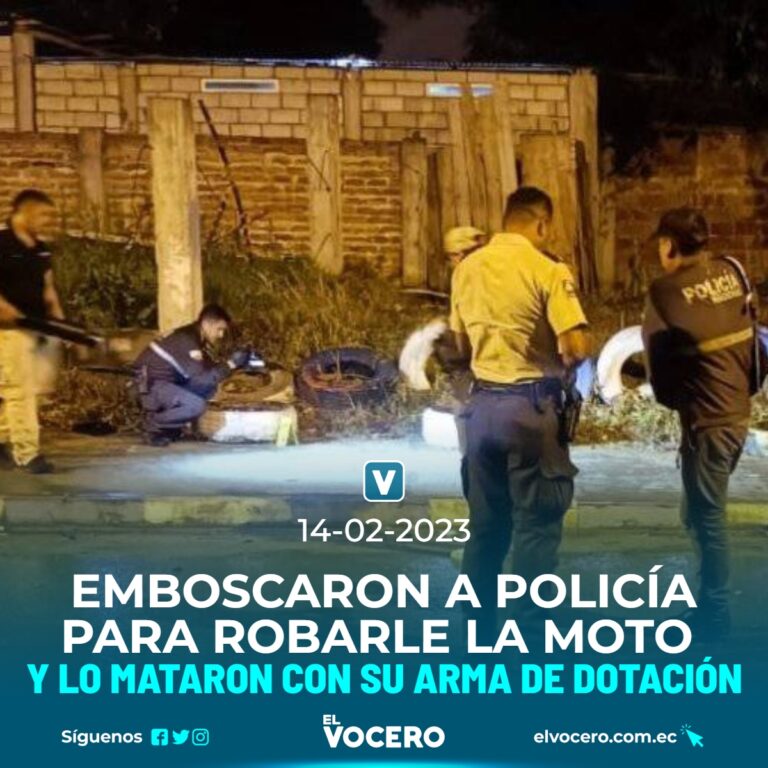 EMBOSCARON A POLICÍA PARA ROBARLE LA MOTO Y LO MATARON CON SU ARMA DE DOTACIÓN, EN ESMERALDAS